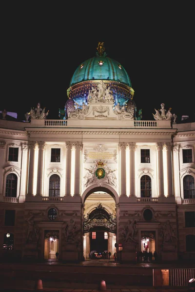 Blick Auf Hofburg Kaiserpalastfassade Außen Mit Heldenplatz Wiener Altstadt Altstadt — Stockfoto