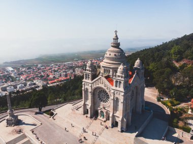 Viana havadan görünümü yapmak Castelo, Portekiz, Basilica Santa Luzia kilise, dron vurdu