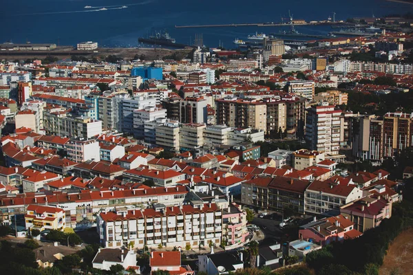 Vista Panorâmica Cidade Município Almada Vista Santuário Cristo Rei Lisboa — Fotografia de Stock