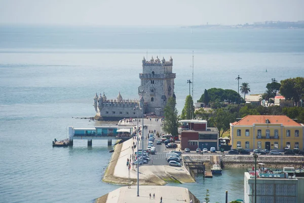 Widok Dzielnicy Belem Cywilnego Parafii Gminy Lizbonie Wieża Belem Torre — Zdjęcie stockowe