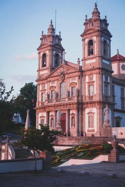 View Bom Jesus Monte Portuguese Sanctuary Cathedral Tenoes City Braga — Stock Photo, Image