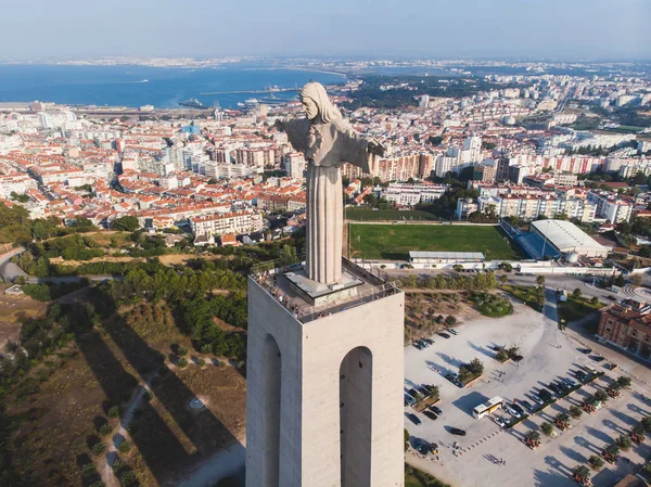 Vista Santuário Cristo Rei Cristo Rei Almada Lisboa Com Suspensão — Fotografia de Stock