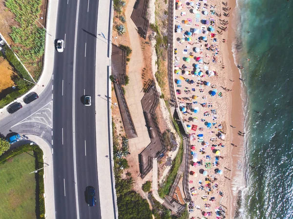 Vista Aérea Del Dron Playa Cascais Parroquia Civil Parede Gran — Foto de Stock