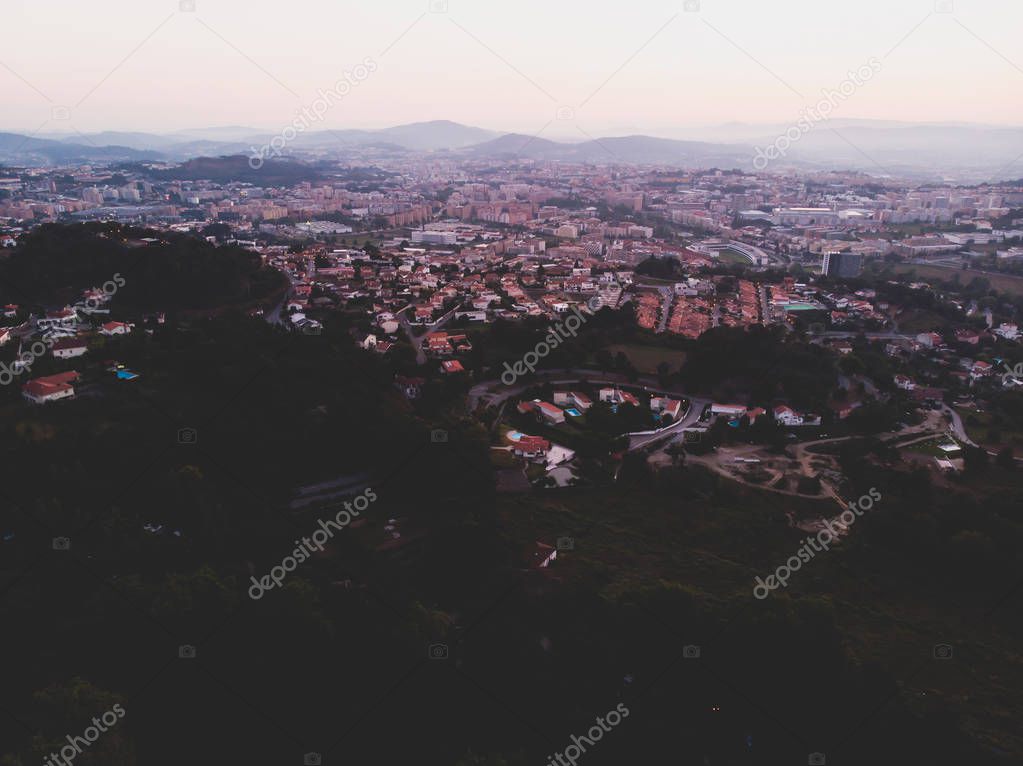 View of Bom Jesus do Monte, a Portuguese sanctuary cathedral in Tenoes, outside the city of Braga, in northern Portuga