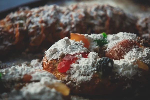 Bolo Rei Bolo Rei Veya Krallar Kralı Kek Geleneksel Portekiz — Stok fotoğraf