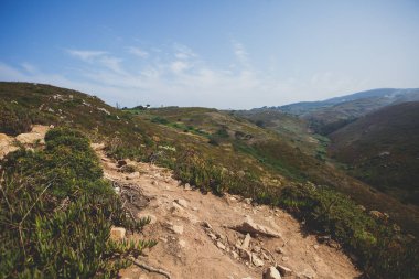 Capo Da Roca, Avrupa, Portekiz Belediyesi Sintra Azoia, Lizbon, Serra de Sintra, Portekiz Bölgesi yakınındaki en batı noktası güzel hava canlı görünümü