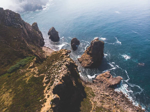 Hermosa Vista Aérea Vibrante Capo Roca Punto Más Occidental Europa — Foto de Stock