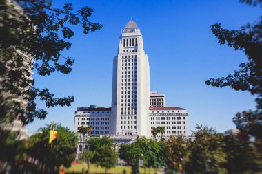 Los Angeles Belediye Binası, Civic Center İlçe merkezindeki La, California, Amerika Birleşik Devletleri, güneşli yaz da görünümünü