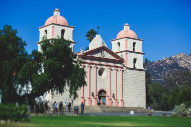 Görünümü, eski misyon Santa Barbara, Santa Barbara county, Kaliforniya, ABD, güneşli da yaz