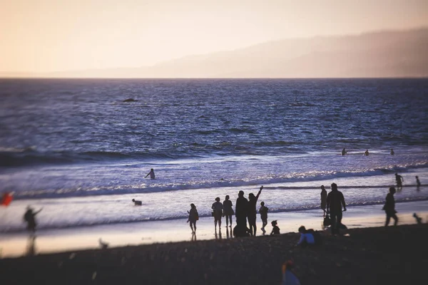 Veduta Dello Storico Molo Santa Monica Con Spiaggia Parco Divertimenti — Foto Stock