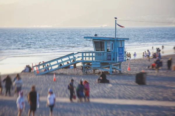 View Historic Santa Monica Pier Beach Amusement Park Shops Restaurants — Stock Photo, Image