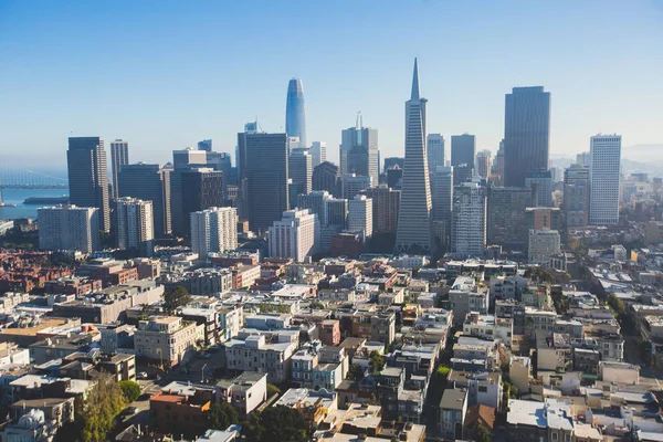 Beautiful Super Wide Angle Aerial View San Francisco California Bay — Stock Photo, Image