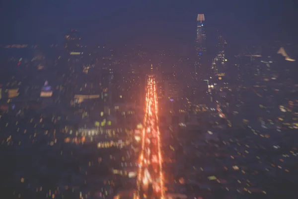 Beautiful Super Wide Angle Night Aerial View San Francisco California — Stock Photo, Image