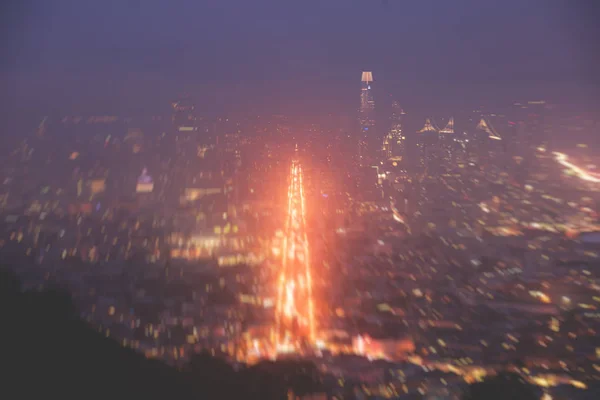 Beautiful Super Wide Angle Night Aerial View San Francisco California — Stock Photo, Image