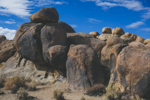 Vista Alabama Hills Famosas Formaciones Rocosas Ubicación Rodaje Cerca Ladera — Foto de Stock