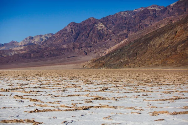 Ζωντανή Προβολή Badwater Λεκάνη Λεκάνη Endorheic Στην Κοιλάδα Του Θανάτου — Φωτογραφία Αρχείου