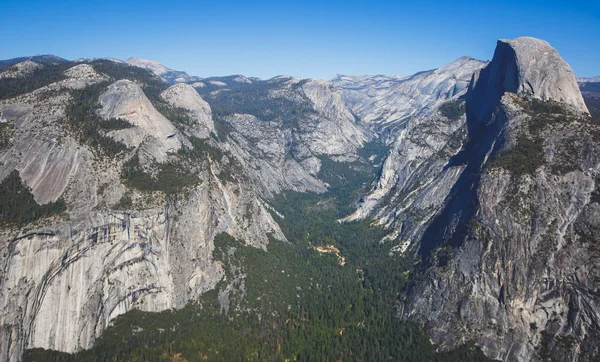 Widok Panoramiczny Lato Yosemite Dolina Góra Half Dome Tenaya Canyon — Zdjęcie stockowe