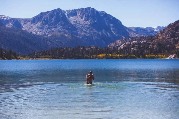 Belle Vue Panoramique Vibrante Sur June Lake Comté Mono Californie — Photo