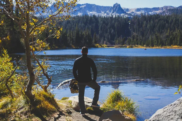 Vibrant Panoramic Summer View Lake George Twin Lakes Mammoth Lakes — Stock Photo, Image