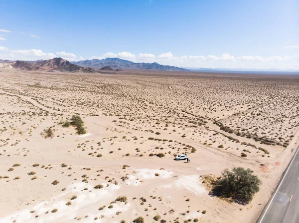 Vista Panorámica Del Desierto Mojave Árido Desierto Sombra Lluvia Desierto — Foto de Stock
