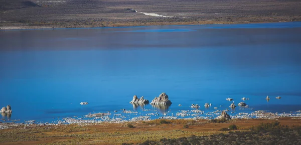 Прекрасний Панорамний Літній Живий Вид Моно Озеро Солі Графстві Моно — стокове фото