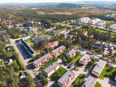 Gallivare şehrinin güneşli yaz manzarası, Gallivare Belediyesi Norrbotten İlçesi, Laponya, İsveç