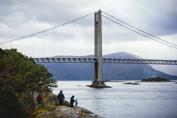 Klasická Norská Studená Panoramatická Krajina Efjorden Fjord Obec Ballangen Nordland — Stock fotografie