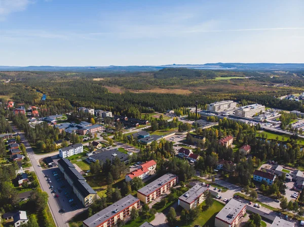 Luchtfoto Zomer Zonnig Uitzicht Gallivare Stad Een Plaats Zetel Van — Stockfoto