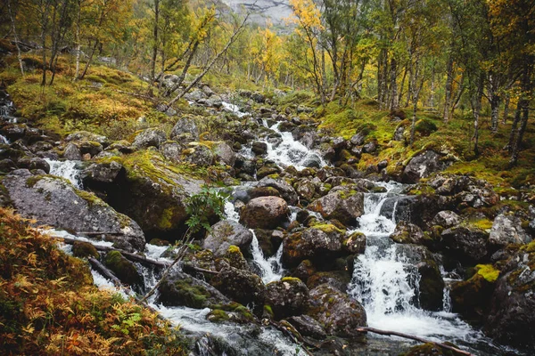 Горный Ландшафт Время Похода Вершине Холлз Видом Штетинд Северную Норвегию — стоковое фото