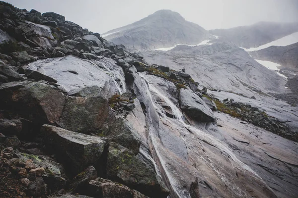 Norwegian Mountain Landscape Hiking Halls Fortopp Peak View Stetind Northern — Stock Photo, Image