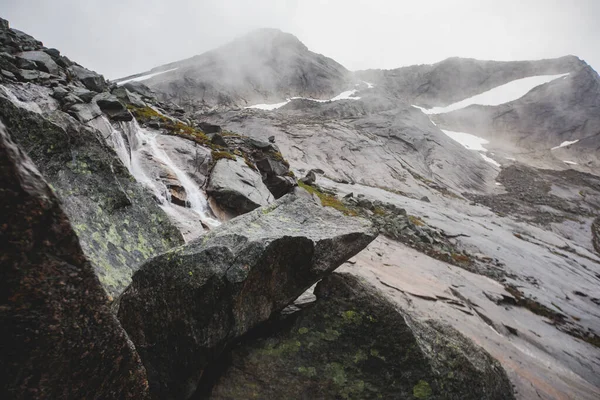 Norwegian Mountain Landscape Hiking Halls Fortopp Peak View Stetind Northern — Stock Photo, Image