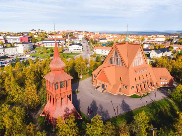 Letecký Letní Slunný Pohled Kiruna Nejsevernější Město Švédsku Provincie Laponsko — Stock fotografie