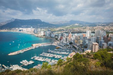 Penon de Ifach dağıyla Calpe Calp kasabası Penyal d 'Ifac Doğal Parkı' na yürüyüş sırasında, Marina Alta, Alicante ili, Valencia Topluluğu, İspanya