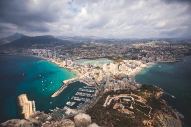 Penon de Ifach dağıyla Calpe Calp kasabası Penyal d 'Ifac Doğal Parkı' na yürüyüş sırasında, Marina Alta, Alicante ili, Valencia Topluluğu, İspanya