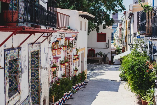 View of Santa Cruz Barrio - old town neighbourhood in downtown of Alicante, Valencia, Spai