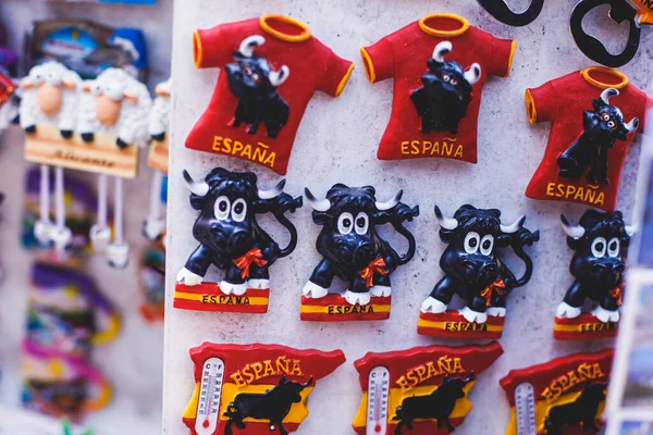 Vista Souvenirs Regalos Turísticos Tradicionales España Alicante Valencia Con Juguetes — Foto de Stock