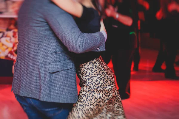 Parejas Bailando Milonga Argentina Salón Baile Clase Tango Las Luces —  Fotos de Stock