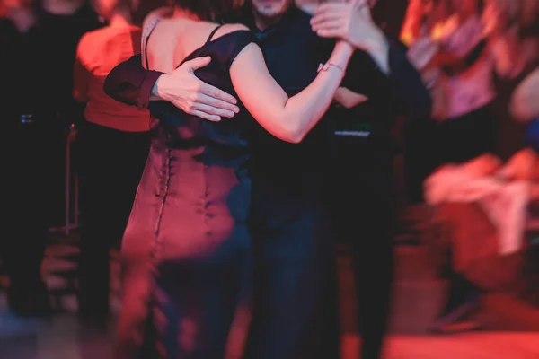 Casais Dançando Milonga Dança Argentina Salão Baile Aula Tango Nas — Fotografia de Stock