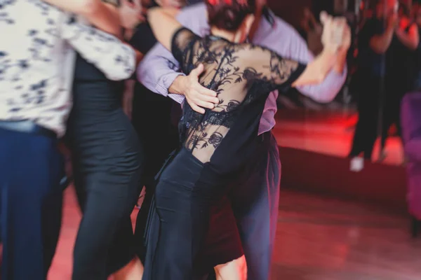 Casais Dançando Milonga Dança Argentina Salão Baile Aula Tango Nas — Fotografia de Stock