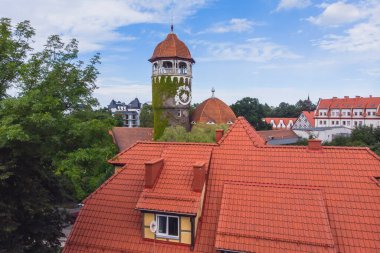 Svetlogorsk manzarası, eski Alman Rauschen, sahil beldesi, Svetlogorsky Bölgesi, Kaliningrad Oblastı, Rusya, Baltık Denizi kıyıları, şehrin ve denizin ötesinde manzarası