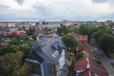 Zelenogradsk manzarası, eski Cranz, sahil beldesi, Zelenogradsky Bölgesi, Kaliningrad Oblastı, Rusya, Sambiya kıyı şeridi, Baltık Denizi 'ndeki Curonian Spit' i, sahil ve kıyı şeridi