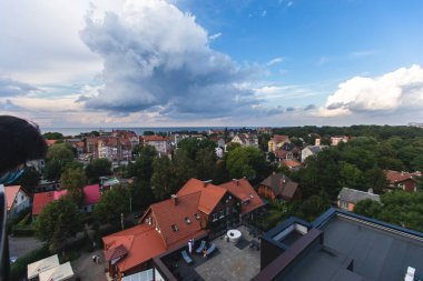 Zelenogradsk manzarası, eski Cranz, sahil beldesi, Zelenogradsky Bölgesi, Kaliningrad Oblastı, Rusya, Sambiya kıyı şeridi, Baltık Denizi 'ndeki Curonian Spit' i, sahil ve kıyı şeridi