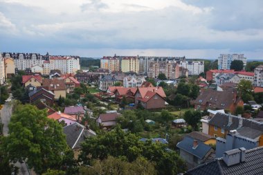 Zelenogradsk manzarası, eski Cranz, sahil beldesi, Zelenogradsky Bölgesi, Kaliningrad Oblastı, Rusya, Sambiya kıyı şeridi, Baltık Denizi 'ndeki Curonian Spit' i, sahil ve kıyı şeridi