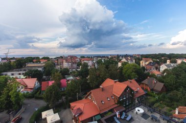 Zelenogradsk manzarası, eski Cranz, sahil beldesi, Zelenogradsky Bölgesi, Kaliningrad Oblastı, Rusya, Sambiya kıyı şeridi, Baltık Denizi 'ndeki Curonian Spit' i, sahil ve kıyı şeridi