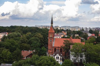 Zelenogradsk manzarası, eski Cranz, sahil beldesi, Zelenogradsky Bölgesi, Kaliningrad Oblastı, Rusya, Sambiya kıyı şeridi, Baltık Denizi 'ndeki Curonian Spit' i, sahil ve kıyı şeridi
