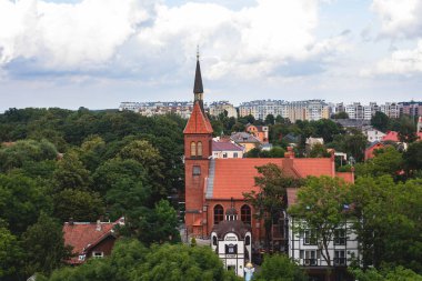Zelenogradsk manzarası, eski Cranz, sahil beldesi, Zelenogradsky Bölgesi, Kaliningrad Oblastı, Rusya, Sambiya kıyı şeridi, Baltık Denizi 'ndeki Curonian Spit' i, sahil ve kıyı şeridi