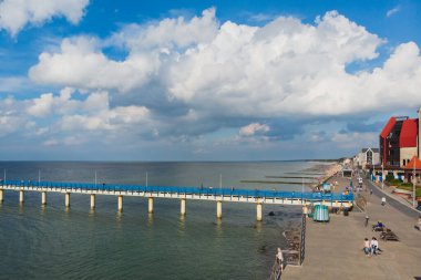 Zelenogradsk manzarası, eski Cranz, sahil beldesi, Zelenogradsky Bölgesi, Kaliningrad Oblastı, Rusya, Sambiya kıyı şeridi, Baltık Denizi 'ndeki Curonian Spit' i, sahil ve kıyı şeridi