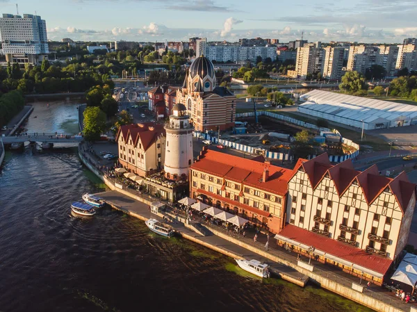 Vista Aérea Vibrante Kaliningrado Antiguo Koenigsberg Óblast Kaliningrado Rusia Con —  Fotos de Stock