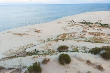 Curonian Spit, Kurshskaya Kosa Ulusal Parkı, Curonian Gölü ve Baltık Denizi, Kaliningrad Oblastı, Rusya ve Klaipeda İlçesi, Litvanya, yaz güneşli da