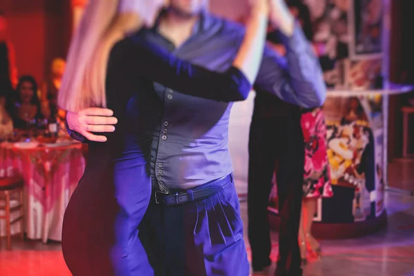 Couples Dancing Traditional Latin Argentinian Dance Milonga Ballroom Hall Tango — 스톡 사진